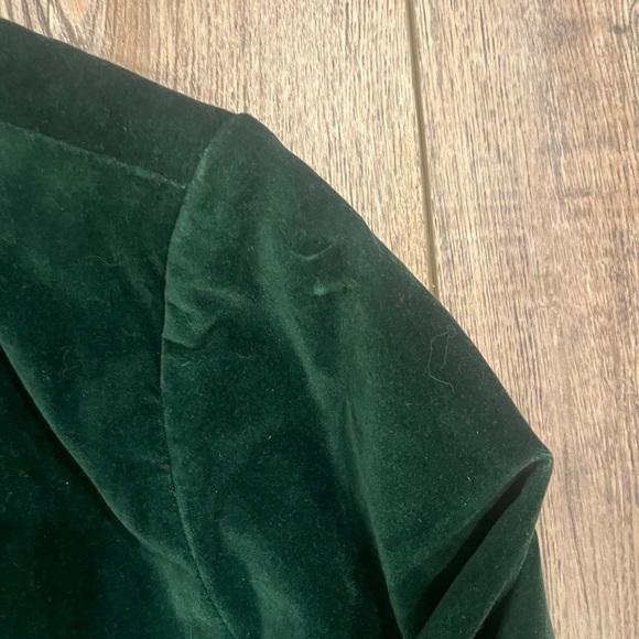 Vintage 90s Tabi International Velvet Blazer Green Gold Buttons size large - Picture 6 of 13
